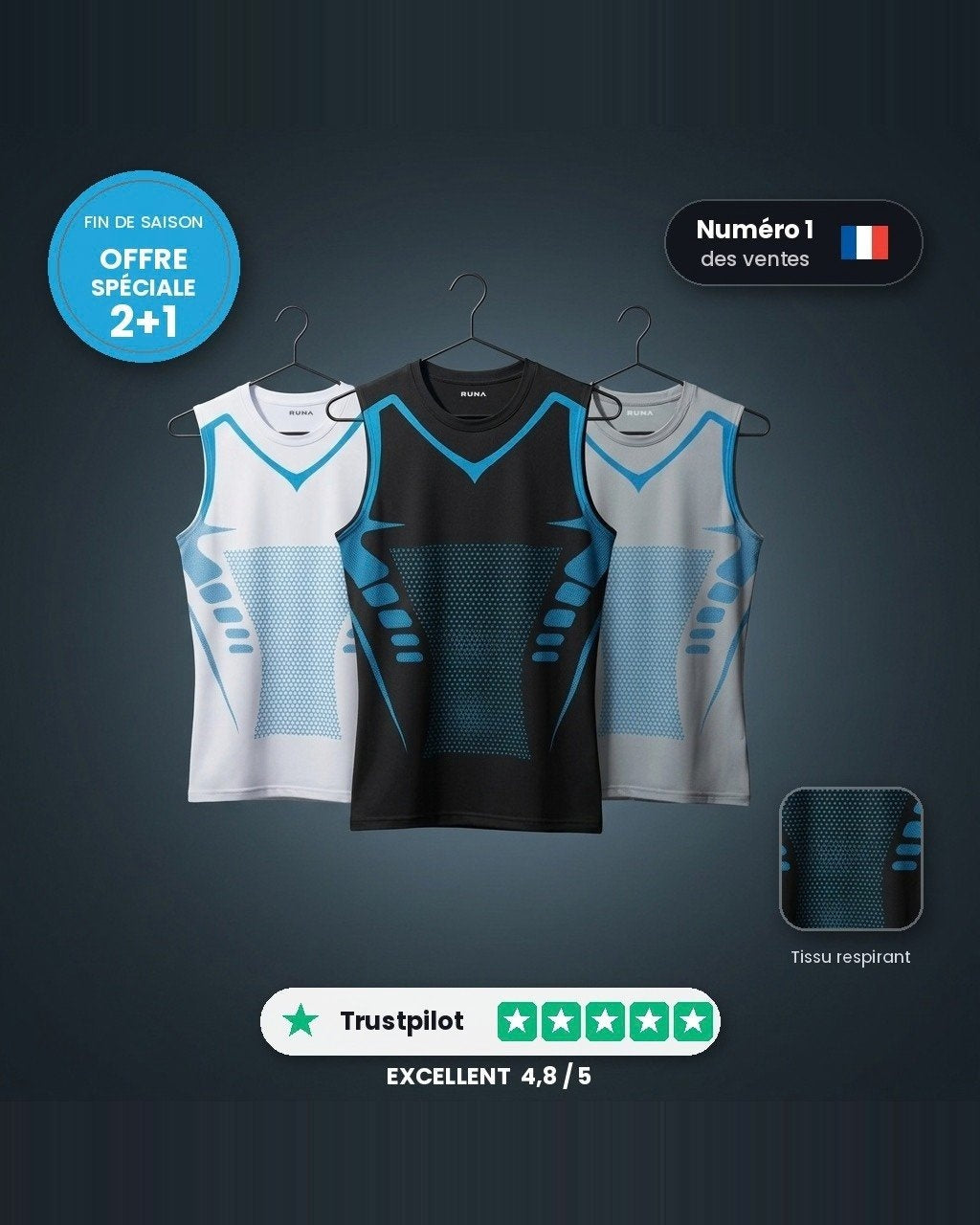RUNA™ — Débardeur de Compression Homme | Ventre Plat Instantané